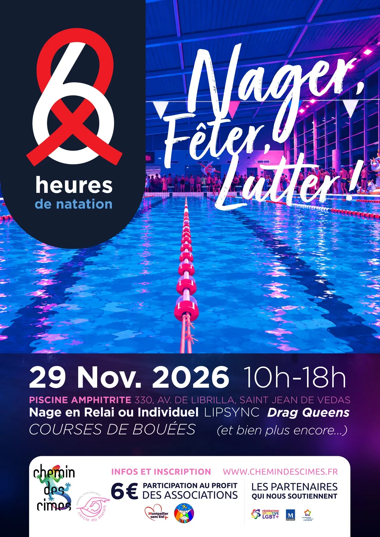 Affiche des 6h de natation 2026